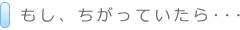 もし、ちがっていたら･･･